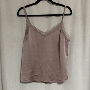 Abercrombie & Fitch Lace Trim Cami in Dusty Pink